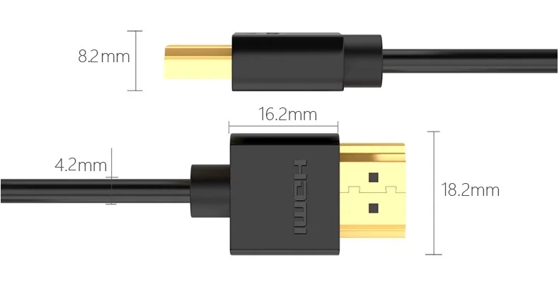 HDMI-compatible  Cable-Thin Square Head High Speed Ethernet Support Video 4K 2160p HD 1080p 3D Full HD 30cm 50cm