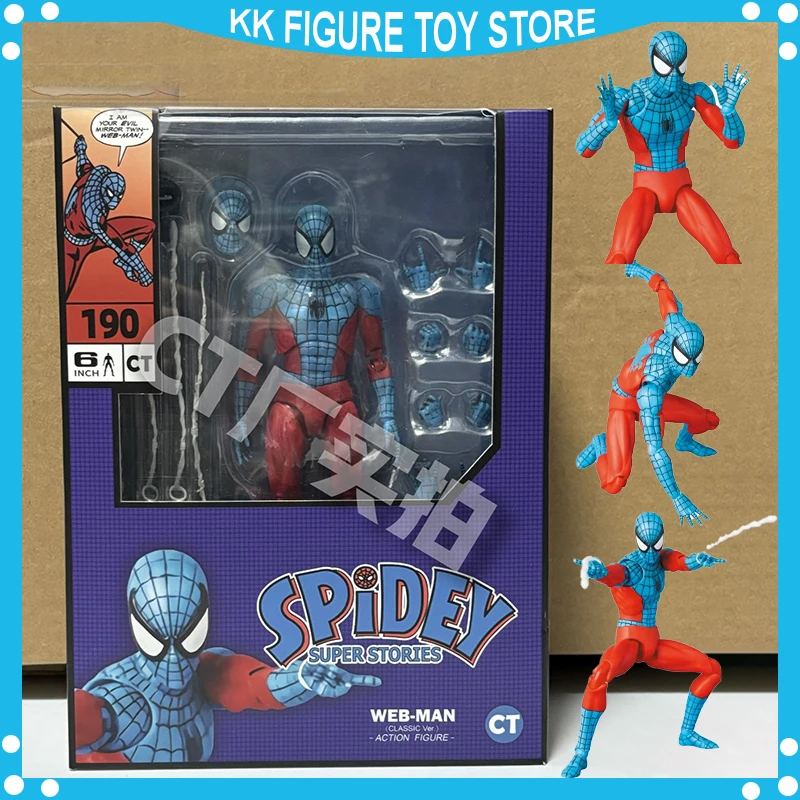 

New Ct Toys Spiderman Mafex 190 Web-Man Spidey Super Stories Webman Classic Ver 185 Anime Action Figure Model Christmas Gift Toy