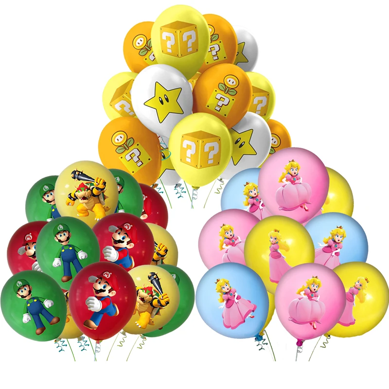 10pcs Latex Balloons Mario Bros Birthday Decoration Multi Round Cartoon Figure Balloon Party Favors Party Supplies