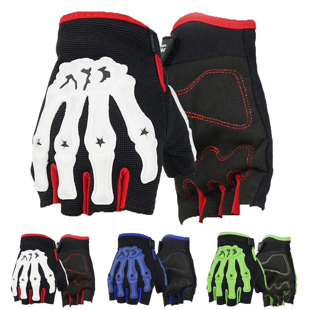 Motorcycle Half Finger Gloves Motorbike Motocross Fingerless Dirt Racing Riding Biker Gloves Anti Slip Bicycle Cycling Gloves