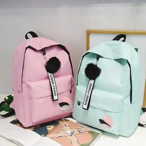 Printed Leaves Backpack Large Capacity Rucksack Zipper Portable Knapsack Female Shoulder Bag Simple Student Schoolbag