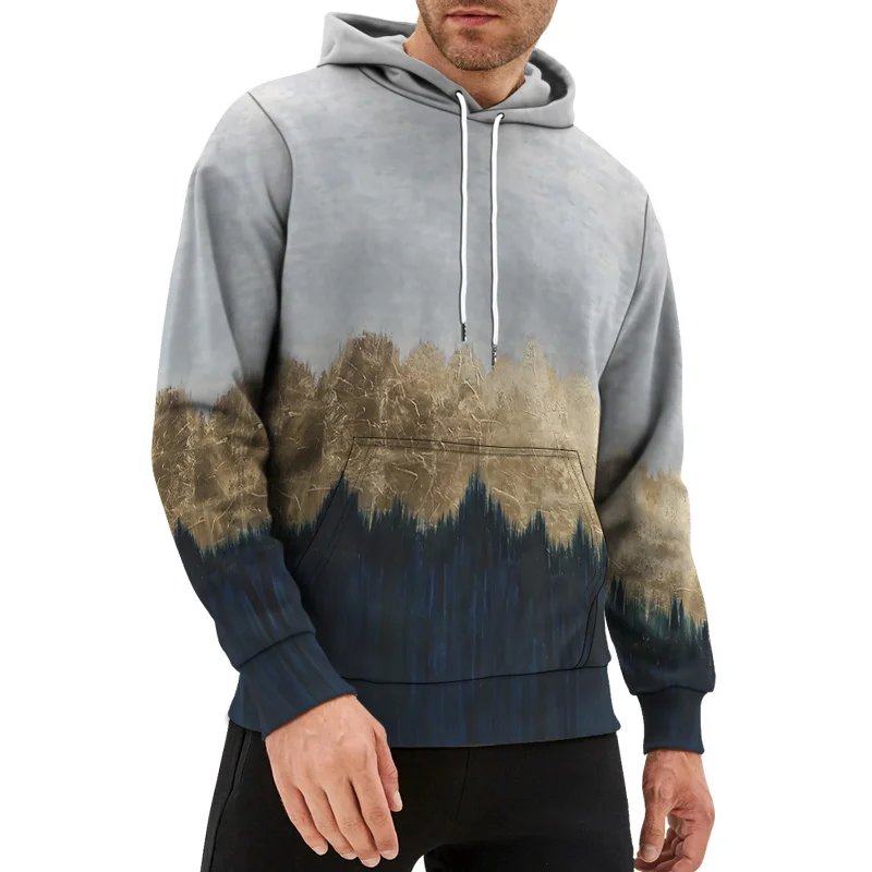 Men Women Fashion Oversized Hoodies Gradient Color Pattern Printing Casual Clothes Pullover Male Outdoor Hooded Sweatshirt S-6XL