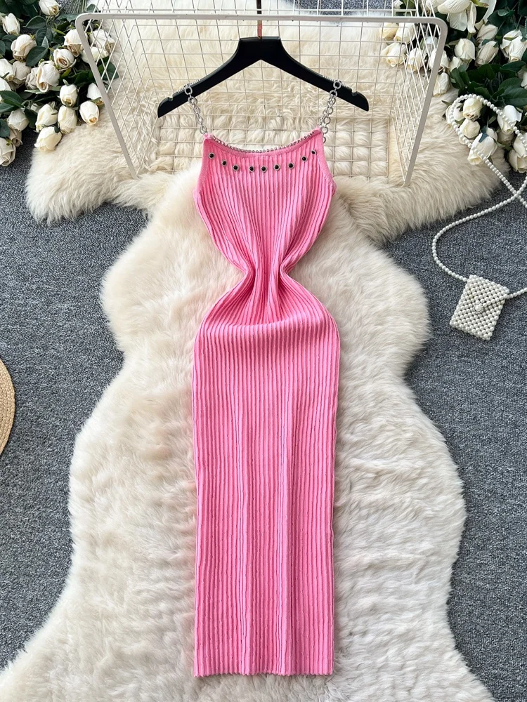 الكورية Sle محبوك سلسلة حزام الدكتور المرأة عالية الخصر سليم صالح الصيف Faionable أنيق ألف خط تنورة Ci تخفيف