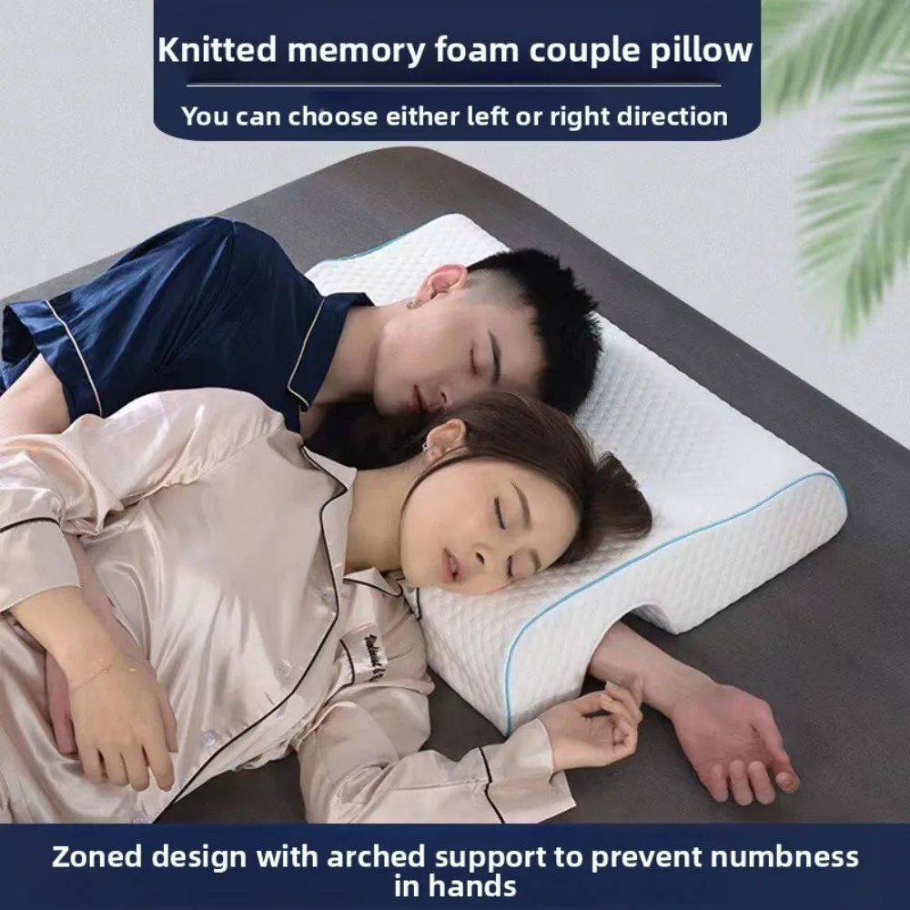 

Slow Rebound Long Memory Foam Pillow for Couples Dual Comfort Non Pressure Support for Side Back Sleepers Home Use 124
