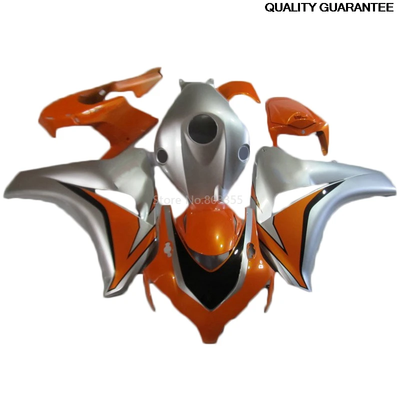 Replace Injection Fairing Kits Fit For HONDA CBR1000RR 2008-2011 Orange Silver fairings cbr1000rr 08 09 10 11 Motorcycle FR56