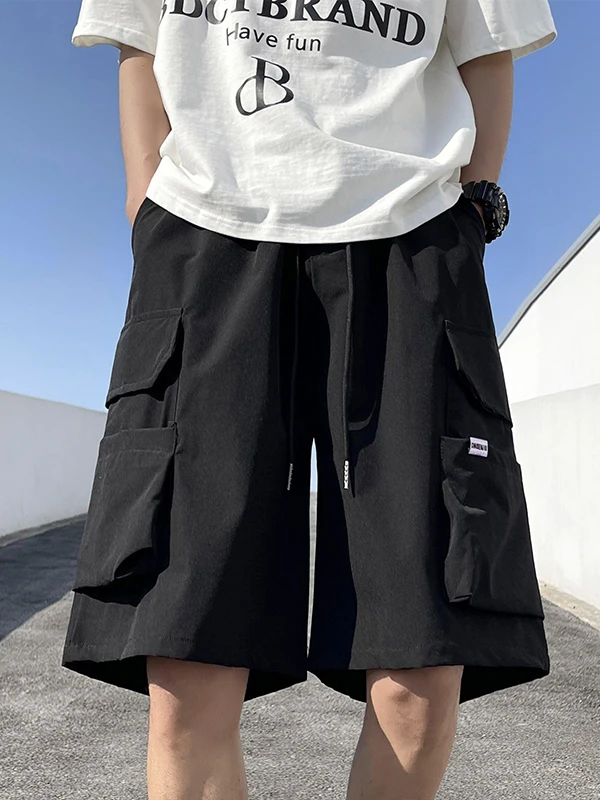 

American Sle Men's Workwear orts Summer New High Street Large ket Loose Straight Leg Sport Casual Five-Quarter Pants