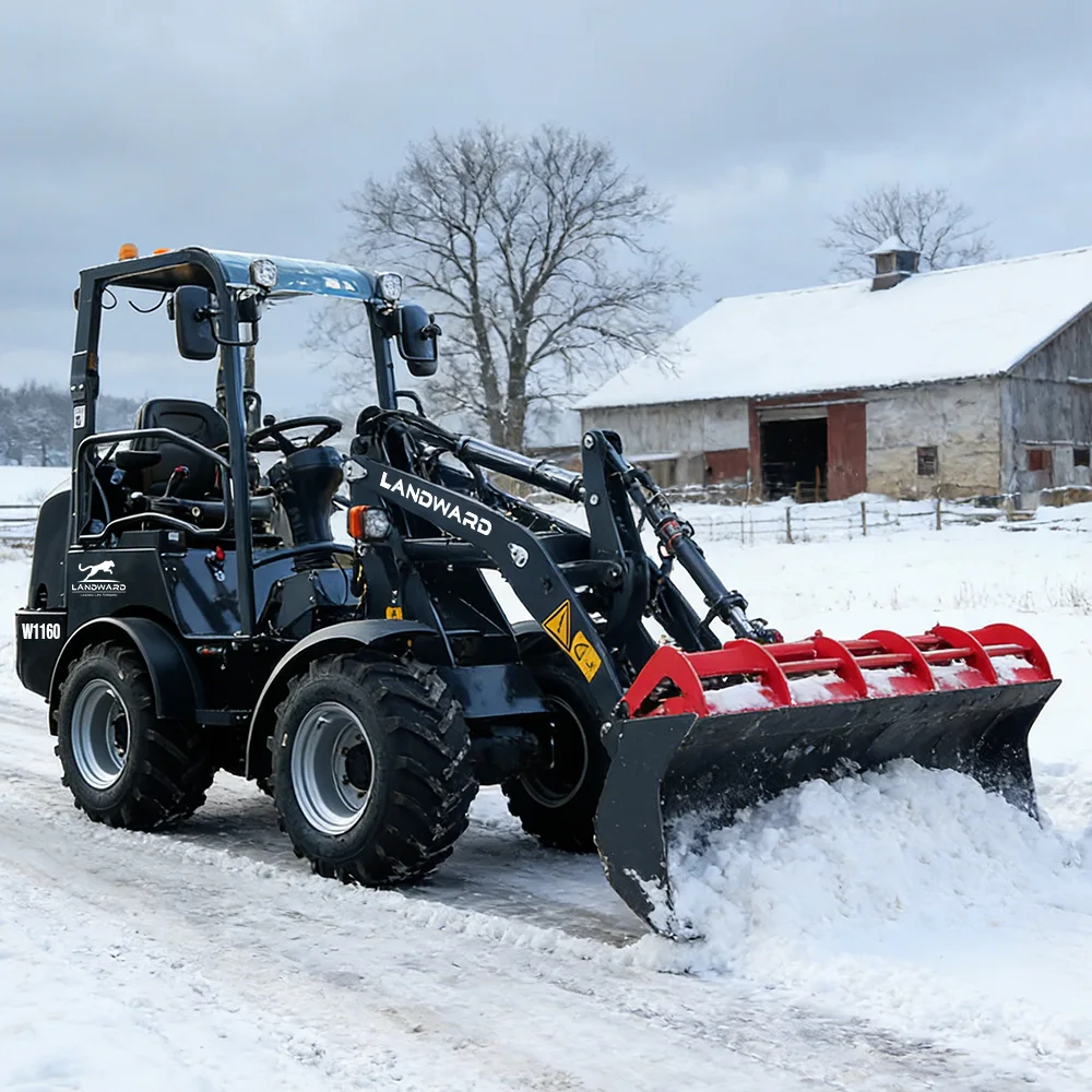 Hot Sale Kubota Engine Diesel Loader Construction Loading Machinery All Terrain Small 4WD Wheeled Loader CE Wholesale Customized