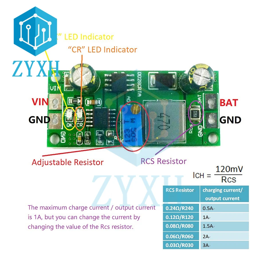 1A 3.7 przeciwko 3.8V 7.4V 11.1V 14.8V 18.5V li-ion LiFePO4 moduł ładowarki do akumulatorów DC-DC przetwornica 6.6-25V do 1.2-23V wskaźnik Led