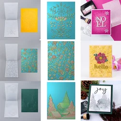 Blossom Flower Pattern 3D Embossing Folder Cabin and Big Tree Snowground for DIY Scrapbooking Adding Texture Paper Craft Stencil