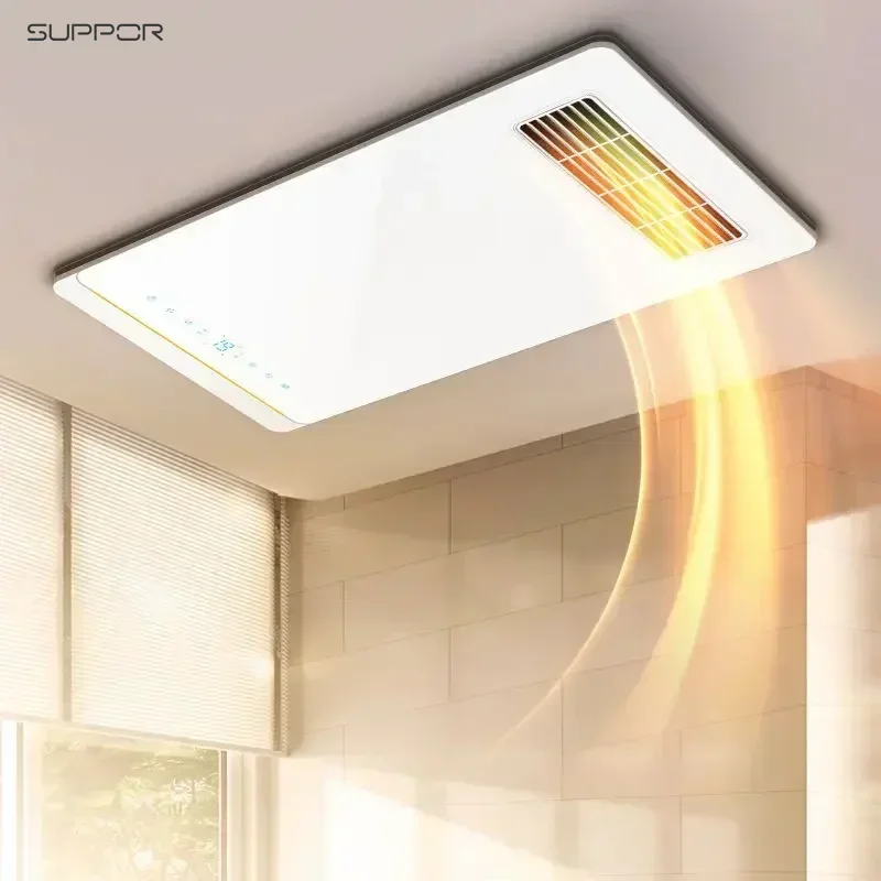 Bathroom/Toilet All-in-One Ceiling Unit: Ventilation, Heating, Lighting – Ultra-Thin, Wireless Remote Control