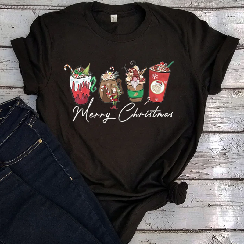 

Christmas Latte Shirt Christmas Coffee Tshirt Coffee Lover Aesthetic Clothes Latte Shirts Holiday Coffee Tee Cartoon Clothes