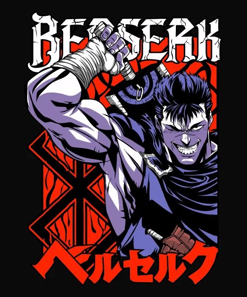 Camiseta unisex Berserk La Espada de Guts Cotton anime T-shirt