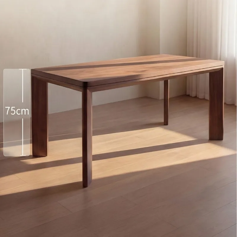 black walnut Ronaima all-solid wood rectangular dining table tenon and mortise structure desk household log integrated table