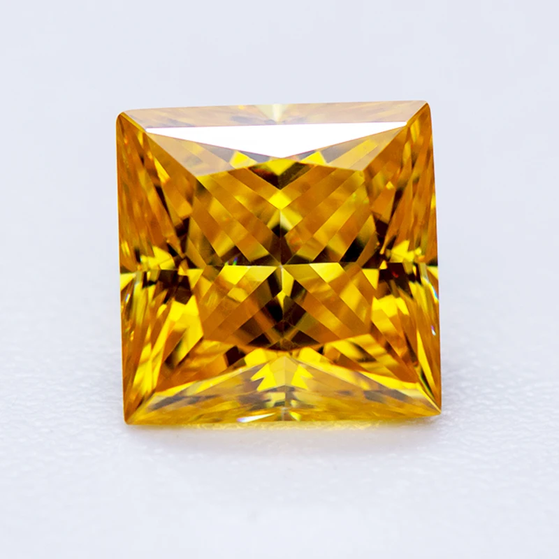 Moissanit-Stein, Prinzessinnen-Schliff, goldgelbe Farbe, VVS1, Edelstein-Charms, Perlen für die Herstellung von DIY-Schmuck, Ringe mit Zertifikat – Detail 7