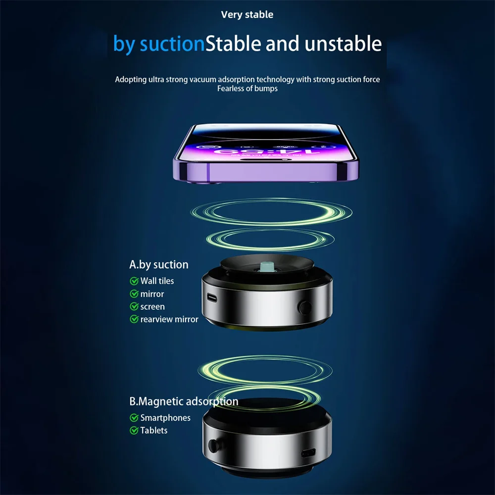 Soporte magnético para teléfono inteligente de doble cara para coche, soporte Universal de adsorción al vacío estable para Iphone 15 14 13 teléfono Android