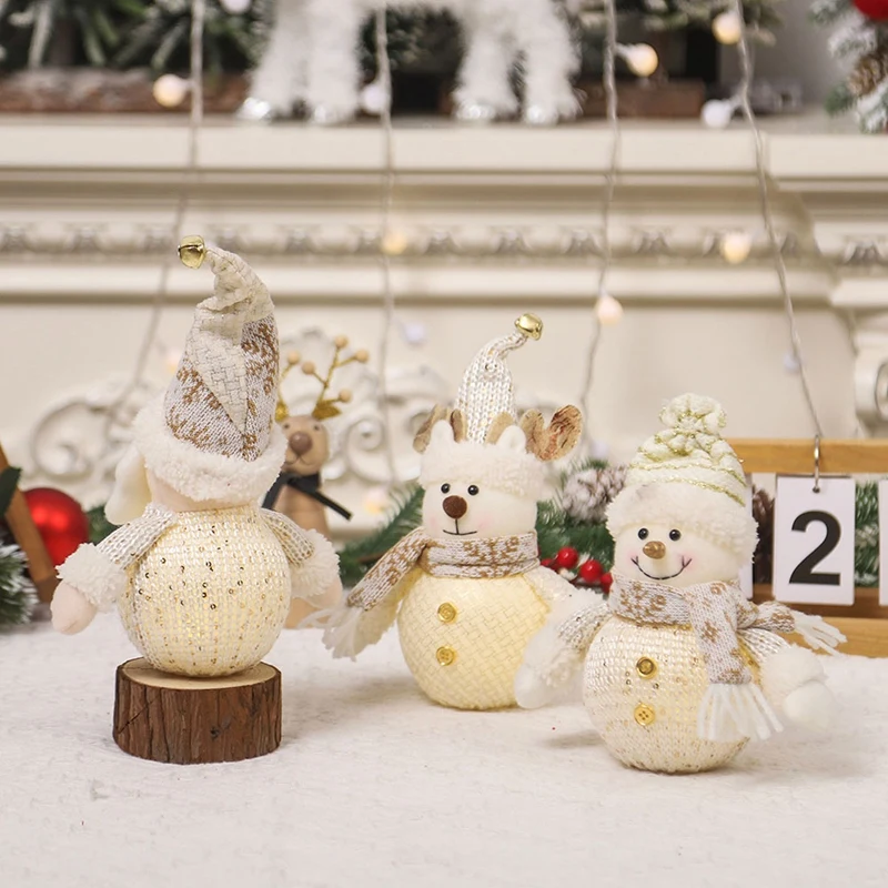 3PCS LED Christmas Doll Decor Home Decoration For Christmas Party Table Fireplace Home Office Car image 3