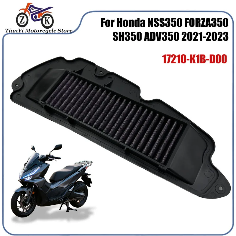 

1PCS Motorcycle Air Filter For Honda NSS350 FORZA350 SH350 ADV350 ABS Motorcycle Intake Air Cleaner Accessories 17210-K1B-D00