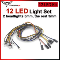 DUMBORC 12LED Light Kit 5mm 3mm Simulate Car Lamp Set for 1/8 1/10 RC Drift Truck On-road Car Tank TAMIYA 4WD Axial SCX10