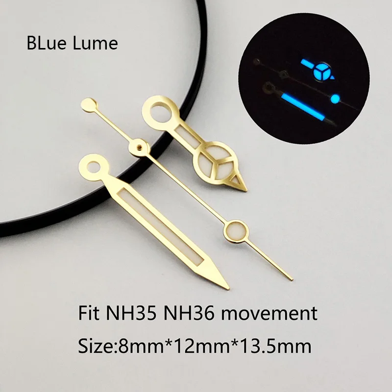 

Silver Diver Watch Hands Green Lume Needles Watch Accessories Suitable for NH35/NH36 Mercedes Style Watch Hands
