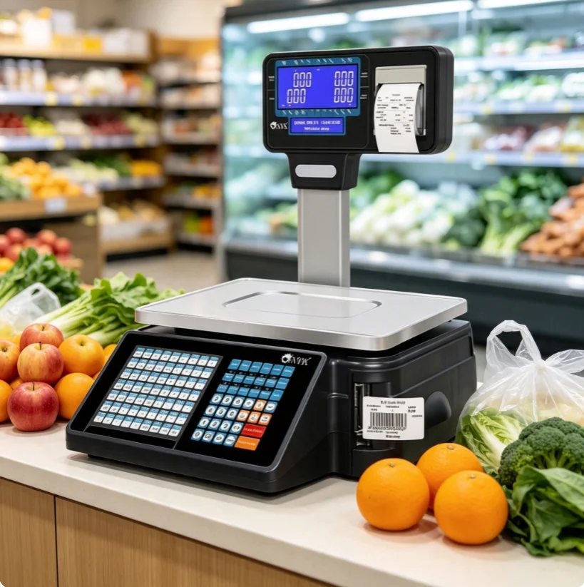 The Latest Doubles Support Barcode Label Printing Scale for Supermarket 30kg Receipt Scale and Label Printing Scale with WiFi
