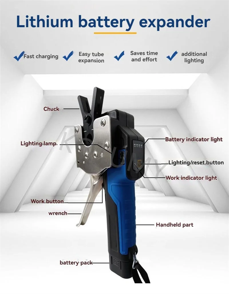 VEF Lithium Battery Powered Flaring Tool Makes Leak-Free Flares For On-Site Air Conditioner Copper Pipe Installation