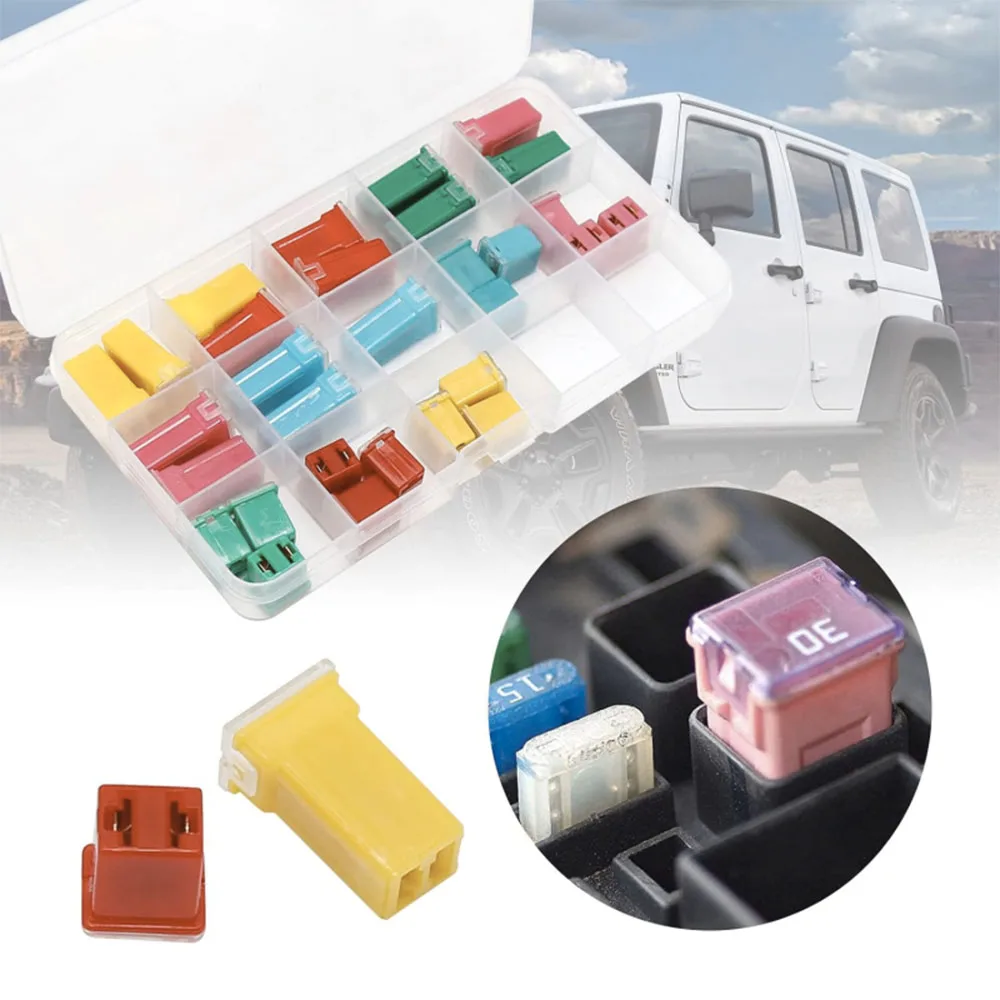 30-teiliges Jcase Sicherungs-Sortiment-Set, Niedrig- und Hochprofil-Boxsicherungen 20A 30A 40A 50A 60A, Kartuschen-Sicherungen – Detail 8