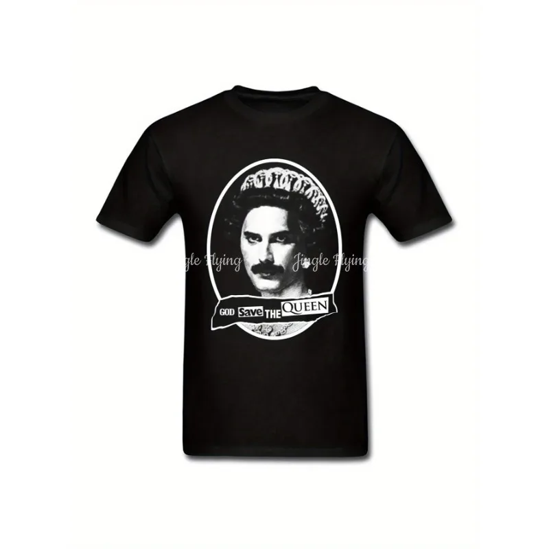Новейшая мужская футболка God Save The Queen Футболка Забавная футболка Классические черные серые топы Футболки из хлопчатобумажной ткани Одежда Хип-хоп
