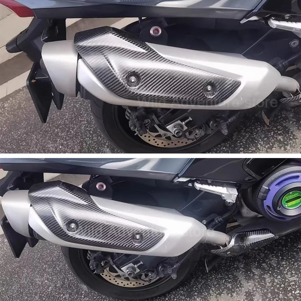 T-MAX530 Motorcycle Exhaust System Link Pipe Carbon Fiber Heat Shield Cover Guard Anti-Scalding Shell For Yamaha TMAX530 TMAX560 view 2