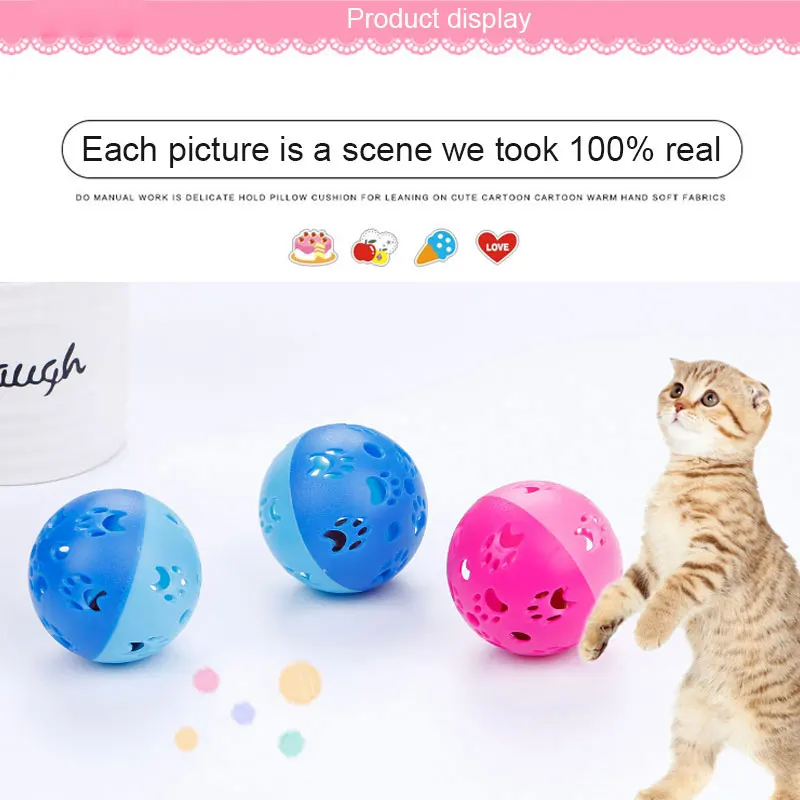 1~10PCS Funny Cat Toy Bell Ball 5cm Plastic Planet Ball Interactive Kitten Creative Color Hollow Training Bell Cat Chew Pet