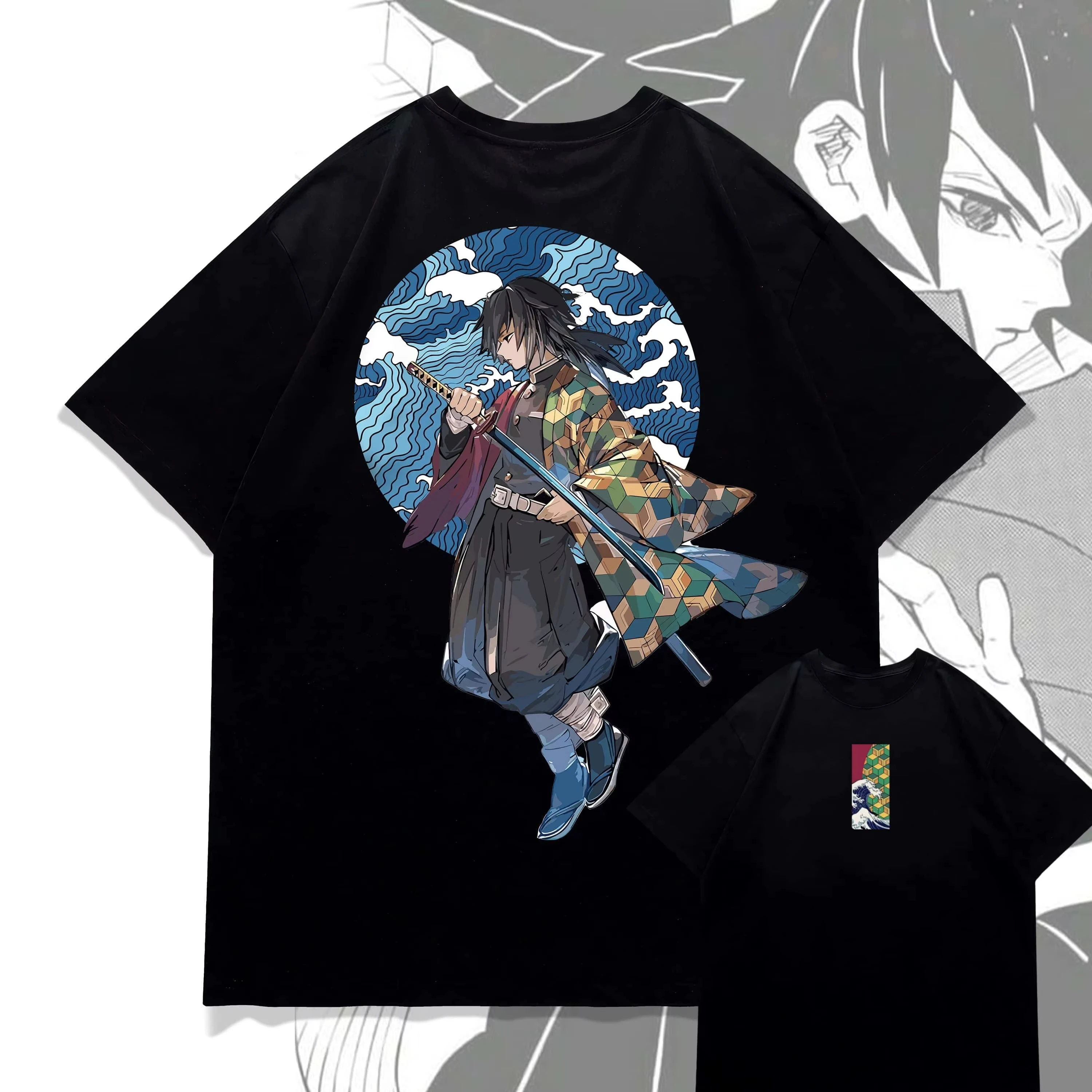 Demon Slayer Japanese Anime Merch Printed T Shirt Blade Flame Pillar Worm Pillar Love Pillar Character Graphic Collection