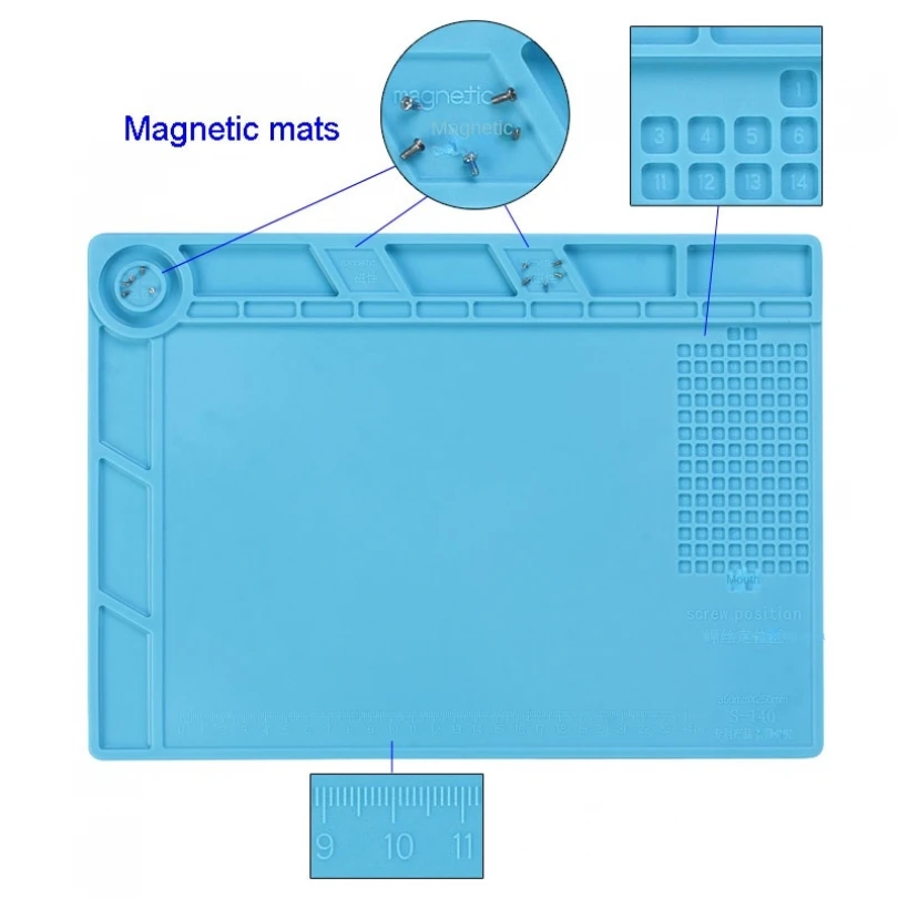 

Heat High Temperature Insulation Silicone Welding Maintenance Work Pad for BGA Soldering Repair Station with Magnetic Section