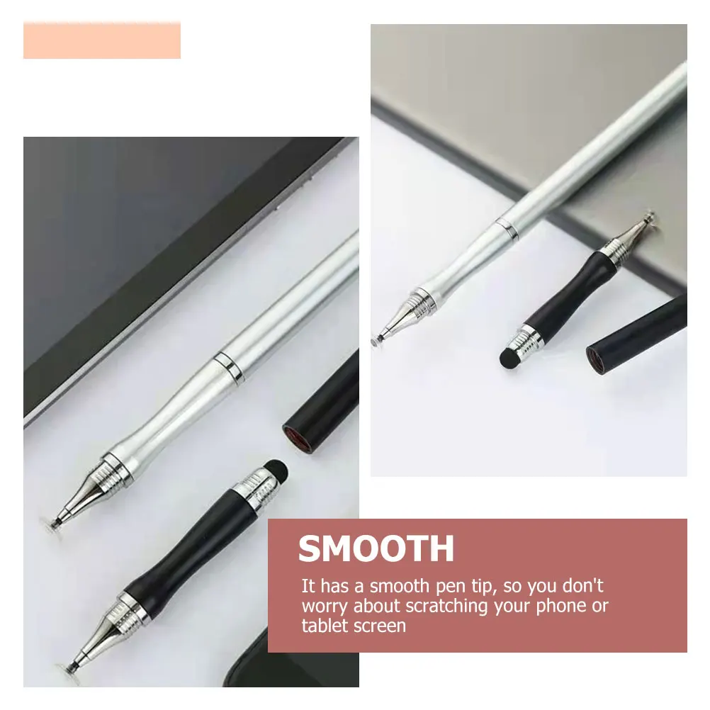 

2pcs Capacitive Stylus Pen Lightweight Compact Compatible Smooth Tip No Noise Harm Screen Writing Touch