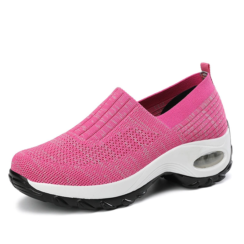 Stijl van sportieve moederschoenen Ademend schoeisel Middelbare leeftijd Mesh sportschoenen Casual dikke zool Hoogteverhogende schudschoenen - afbeelding 1