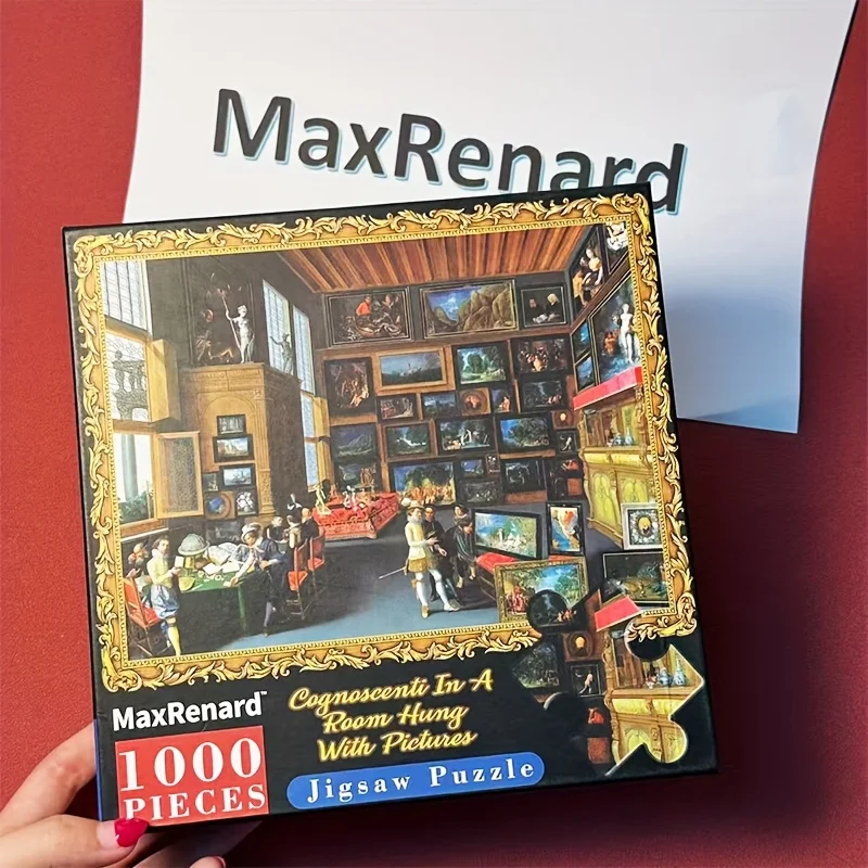 Art Connoisseur Wall Art - هدية عيد الميلاد الاحتفالية "غرفة مليئة باللوحات" تصميم طباعة زخرفية مقاس 26.38 × 18.9 بوصة #2