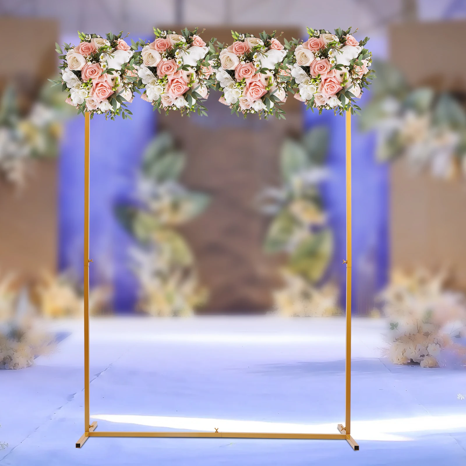 2*1.5m Easy Assembly Square Garden Arch Metal Abor for Weddings Quinceaneras Party Event Decoration