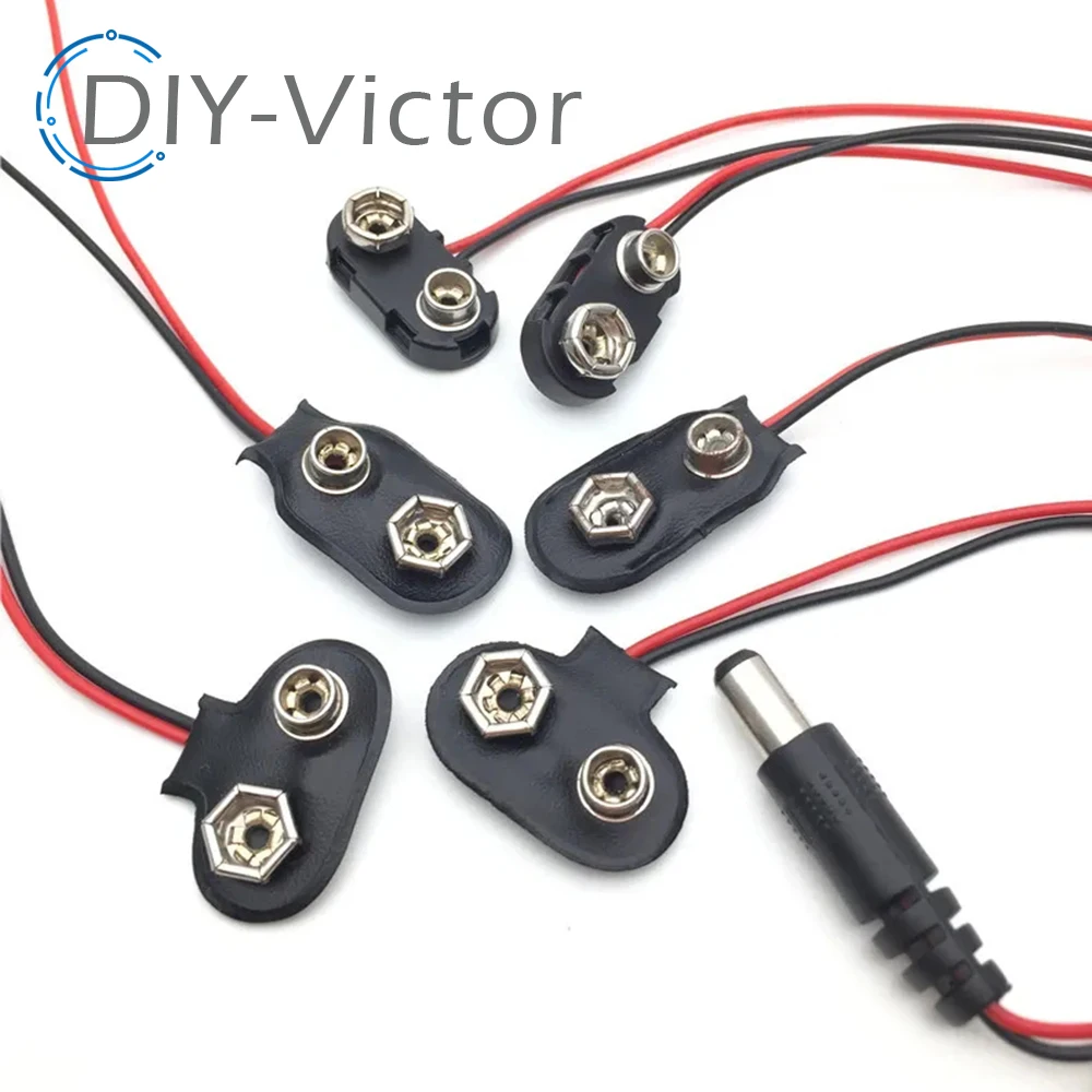 10PCS Experimental 9V Battery Snap Power Cable to DC 9V Clip Male Line Battery Adapter For Arduino Uno R3 DIY Jack Connector