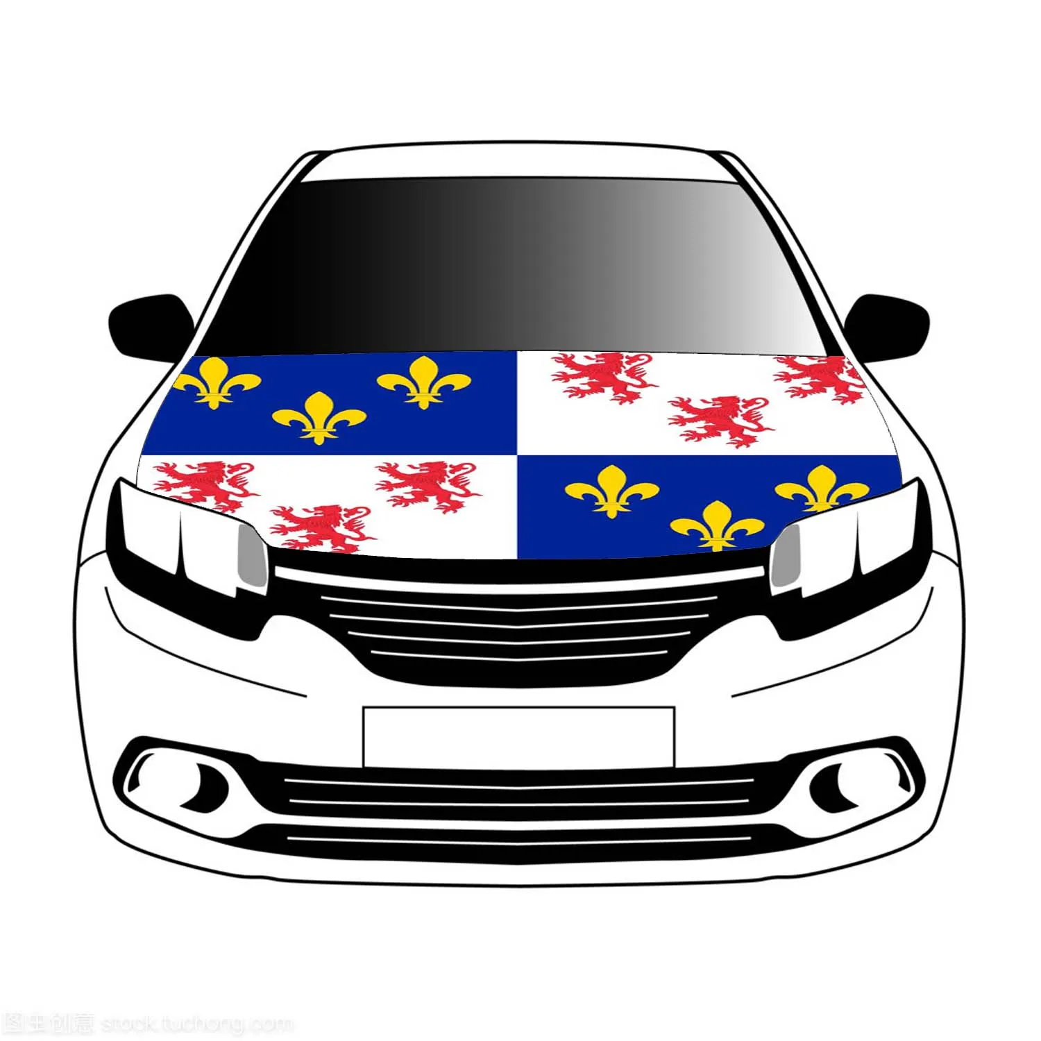 Picardie flag flags car Hood cover 3.3x5ft/5x7ft 100% polyester banner Digital Printing Activities festivals and car use