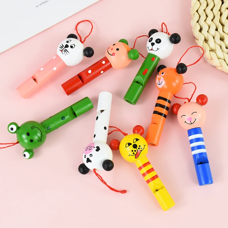 16Pcs Wooden Mini Cute Animal Whistles Kids Birthday Party Favors Boy Girl Toys Pinata Filler Goodie Bag Gift Classroom Prizes