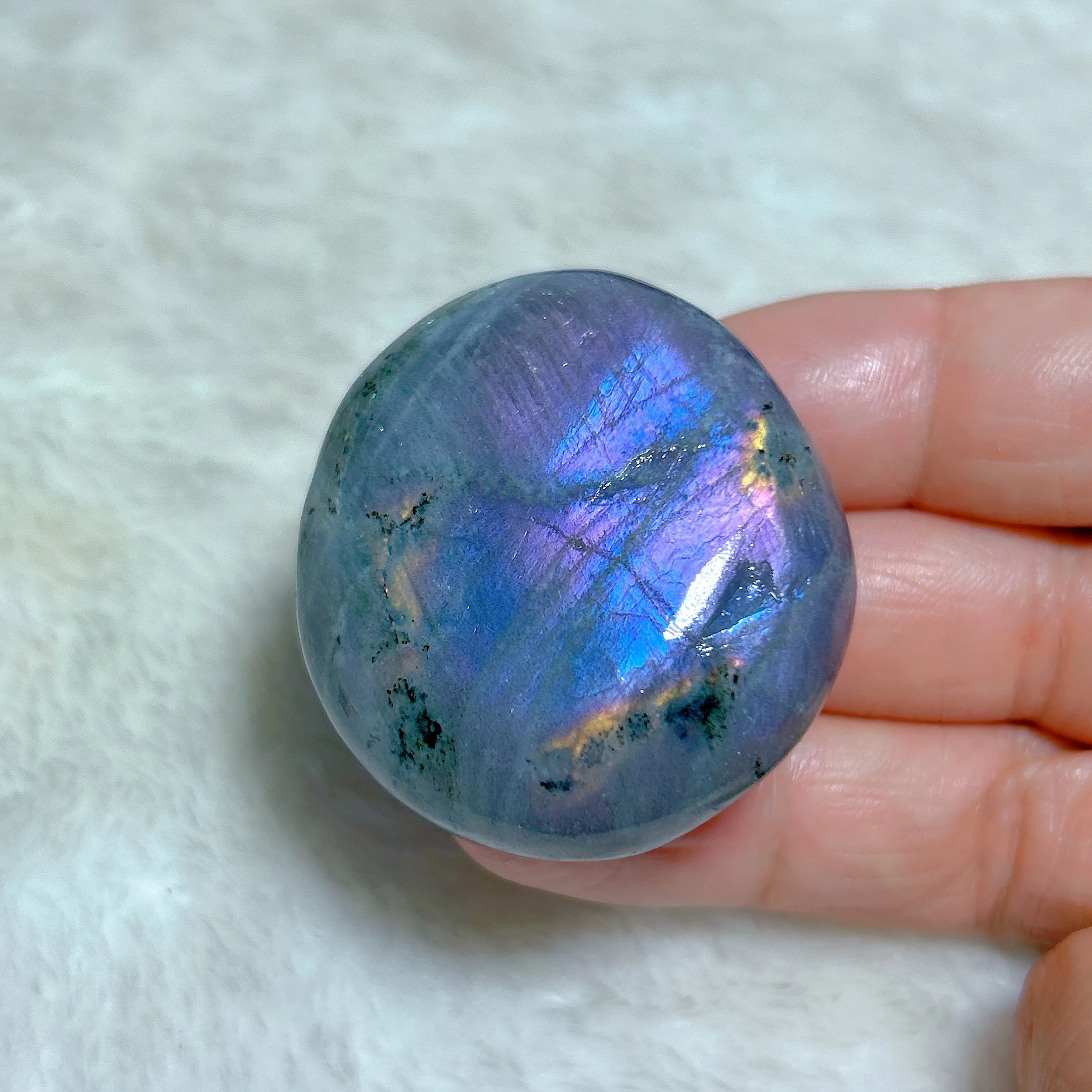 Wholesale Healing Natural Crystals Purple Labradorite Palm Stone High Quality Reiki Home Decorations Mineral Energy Gift