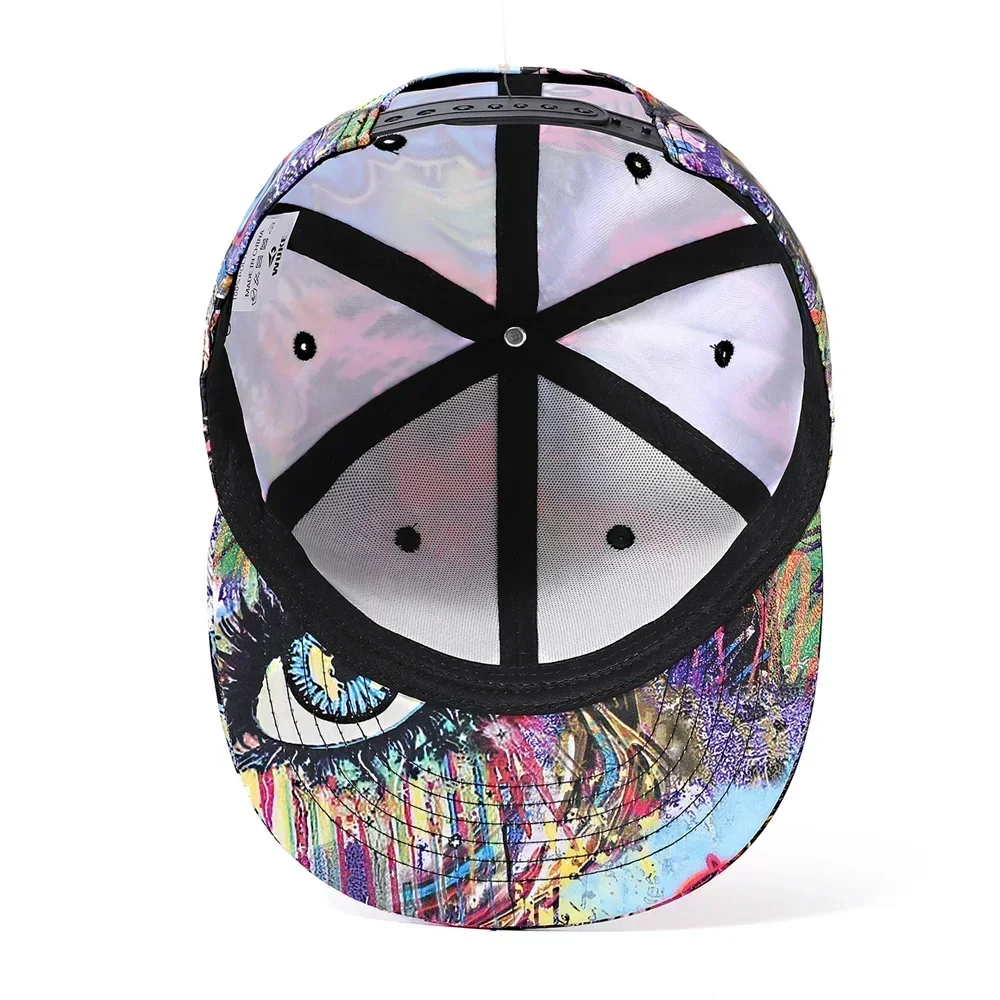 2024 Graffiti Printing Baseball Cap Men Bones Snapback Hat Women Flat Visor Hip Hop Caps Streetwear Sun Hats Random Pattern