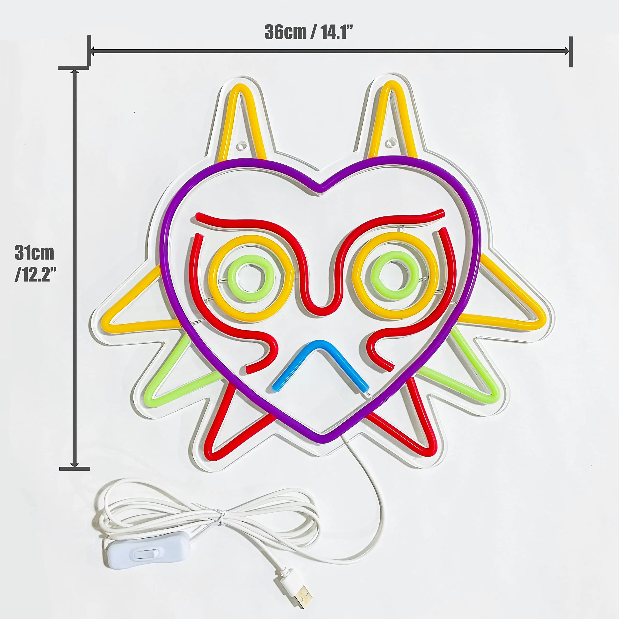 Маска мальора, яркий знак LoZ, неоновая вывеска для комнаты, украшение для стен, игровые подарки, маска Зельда, украшение для комнаты, яркая неоновая картинка для фанатов Зельды
