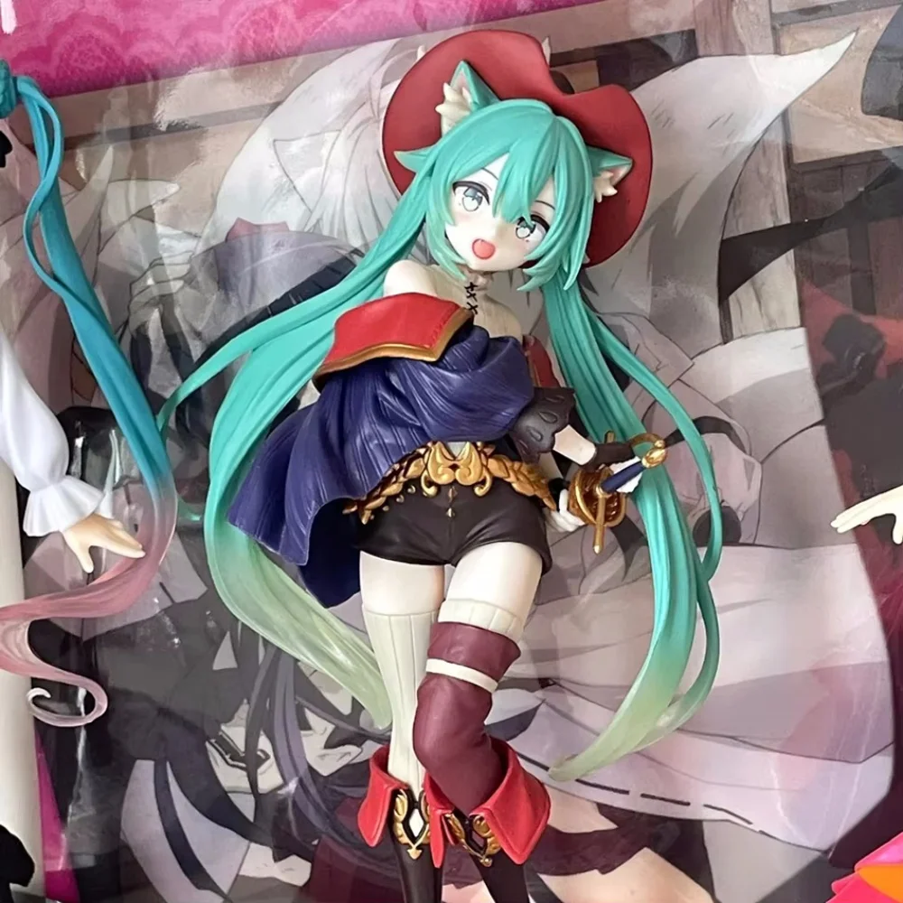 Hatsune Miku Desktop Niedliche Actionfigur Märchenwunderland Miku Der Gestiefelte Kater Anime-Figur Kawaii Mädchen-Modell Spielzeug Entzückende Dekoration