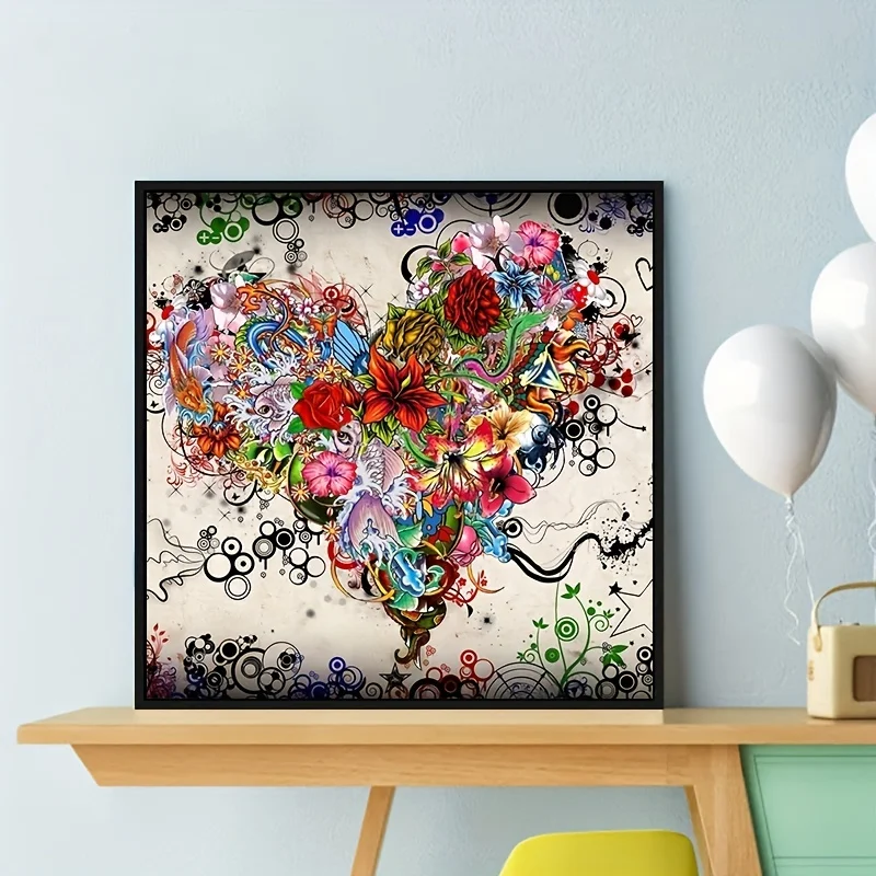 5D fai da te pittura diamante Wall Art cuore fiore pieno strass pittura ricamo kit decorazioni per la casa fatte a mano