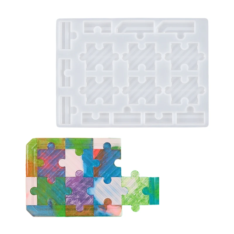 Puzzle Silicone Resin Mold DIY Chess Board Crafts Casting Epoxy Resin Mould Family Party Kids Games Making