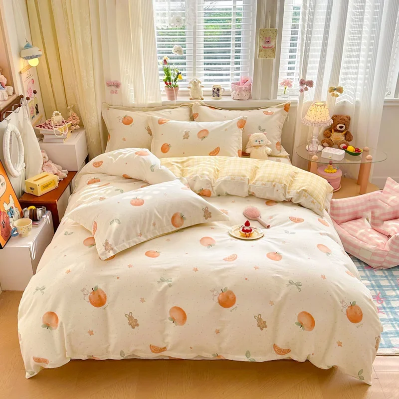 100% Cotton Skin-friendly Breathable Duvet Cover Soft Comfortable Printed Quilt Covers Cozy Durable Single Double Blanket Cover