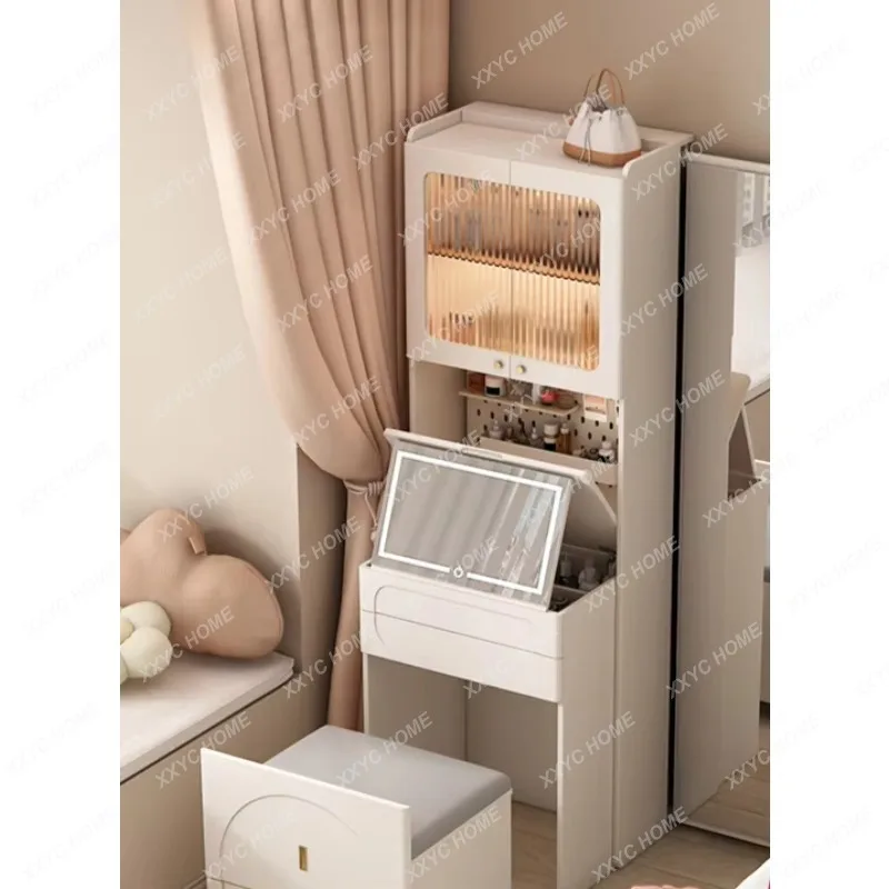 

Small apartment bedroom dresser, full-length mirror, makeup cabinet, integrated bedside table, high cabinet, modern simple and m