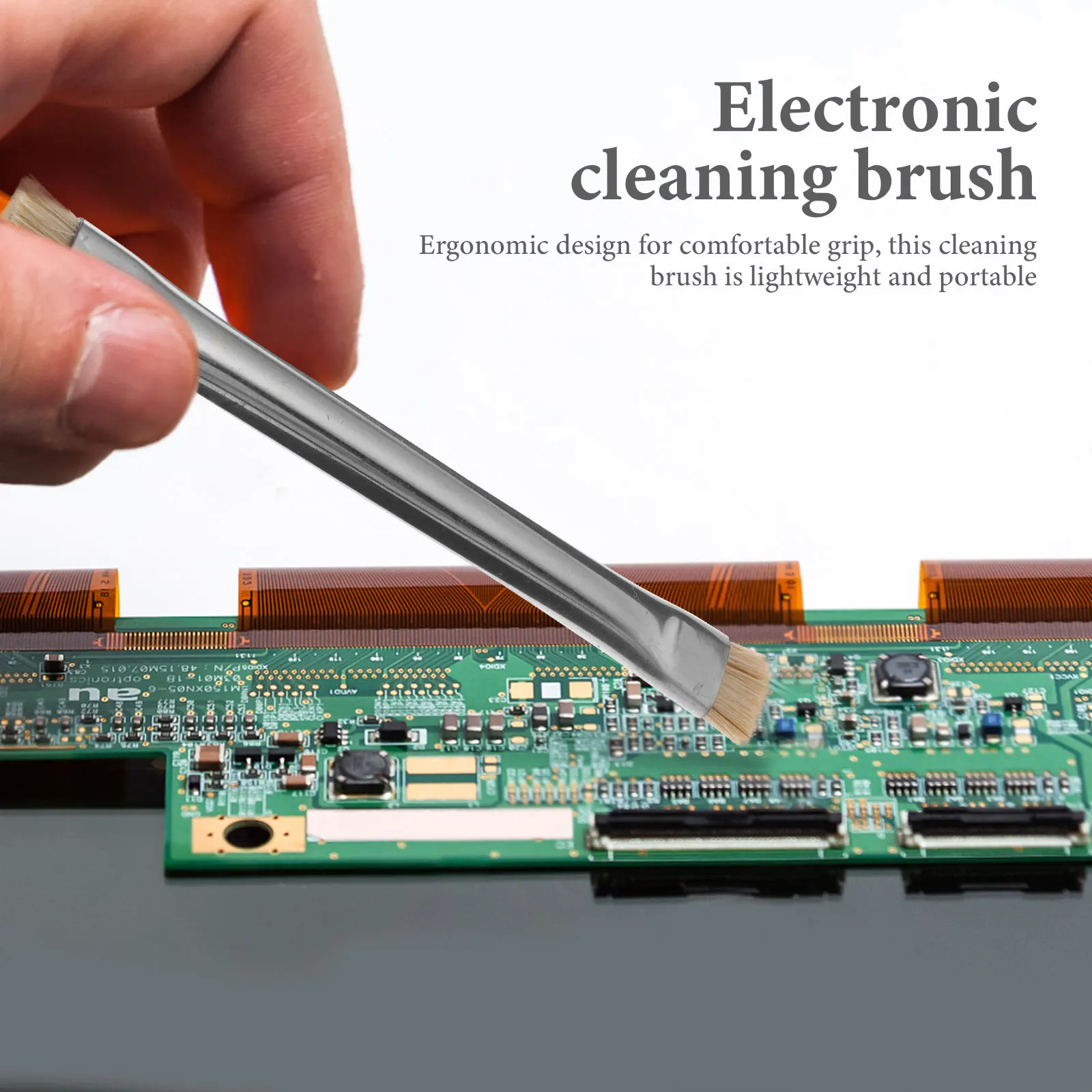 

Double Head Brush for Phone Motherboard Cleaning Anti Static IC Dust Remover Electronics Maintenance Tool Stainless Steel Detail