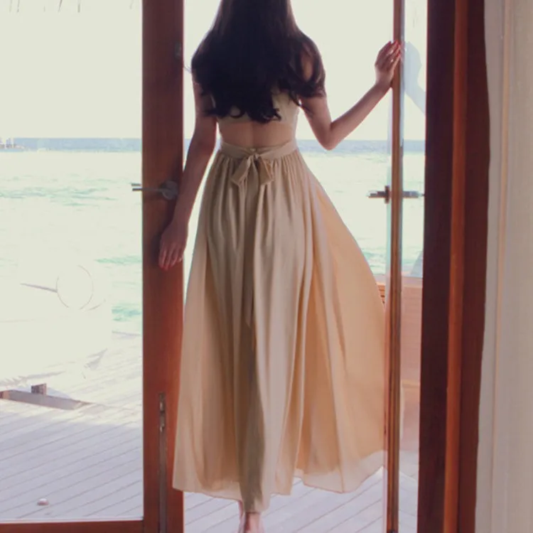 Sweet Summer Cloud Tie Dye Bal Strapl Chiffon Printed Vest Dr Korean Sle Polyester Nylon Cosite Fiber Dr