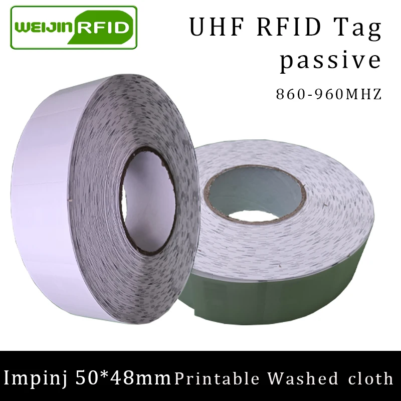 UHF RFID Laundry Tag Washable Printable Clothing Chip 915mhz 860-960mhz EPC Gen2 6C 48x50mm textile Smart Card Passive RFID Tags