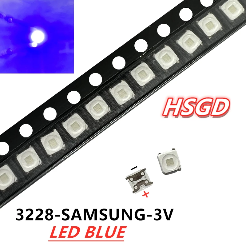 50PCS/Lot SMD LED 3228 3V BLUE 2828 1.5W High Power For SAMSUNG TV Backlight